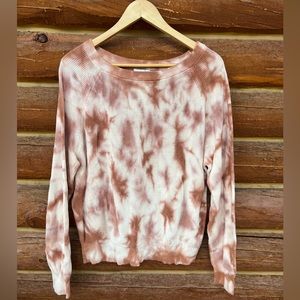LUSH burnt orange and cream tie dye sweater M